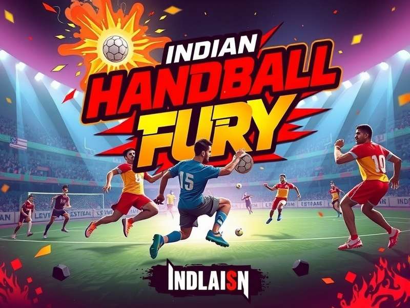 Indian Handball Fury game action with players competing